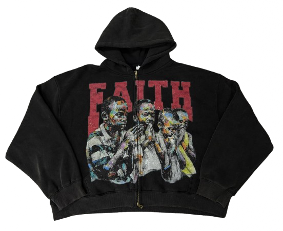 Black Faith Zip Up